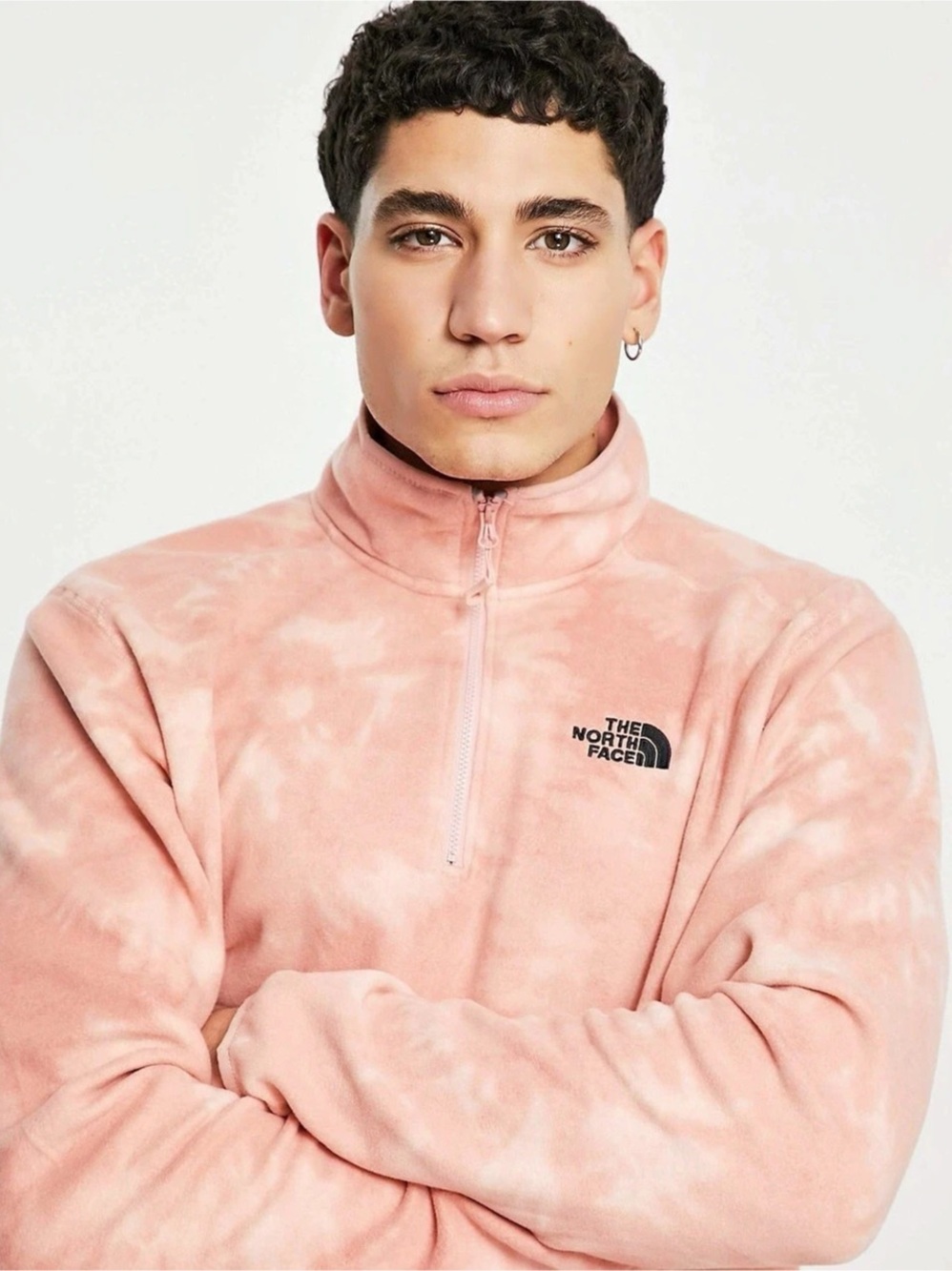 The North Face Glacier Pro 1/4 Zip Fleece in Pink Tie Dye Pink Tie-Dye Medium
